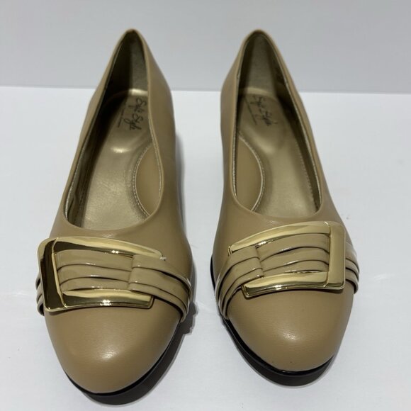 Soft Style Women’s Pleats Be With You Block Heel Pumps, Size 8 M - Picture 3 of 7